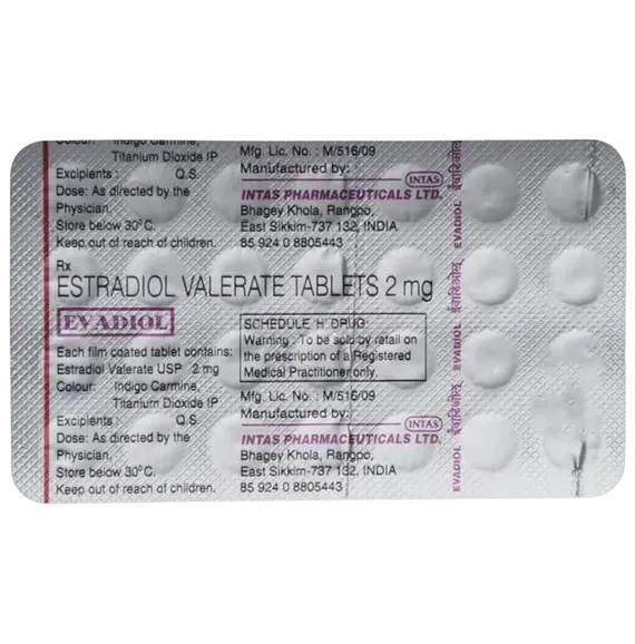 evadiol 2mg tablet 28's